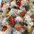 106 Palline di Natale Rosse per Decorazioni Albero