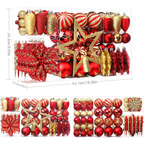 106 Palline di Natale Rosse per Decorazioni Albero