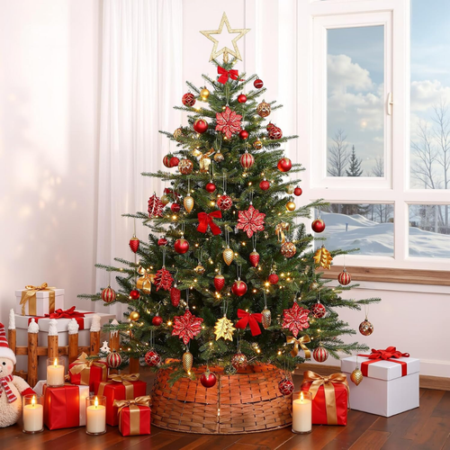 106 Palline di Natale Rosse per Decorazioni Albero
