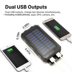 20000mAh Zonne-oplader Waterdichte Power Bank Extern