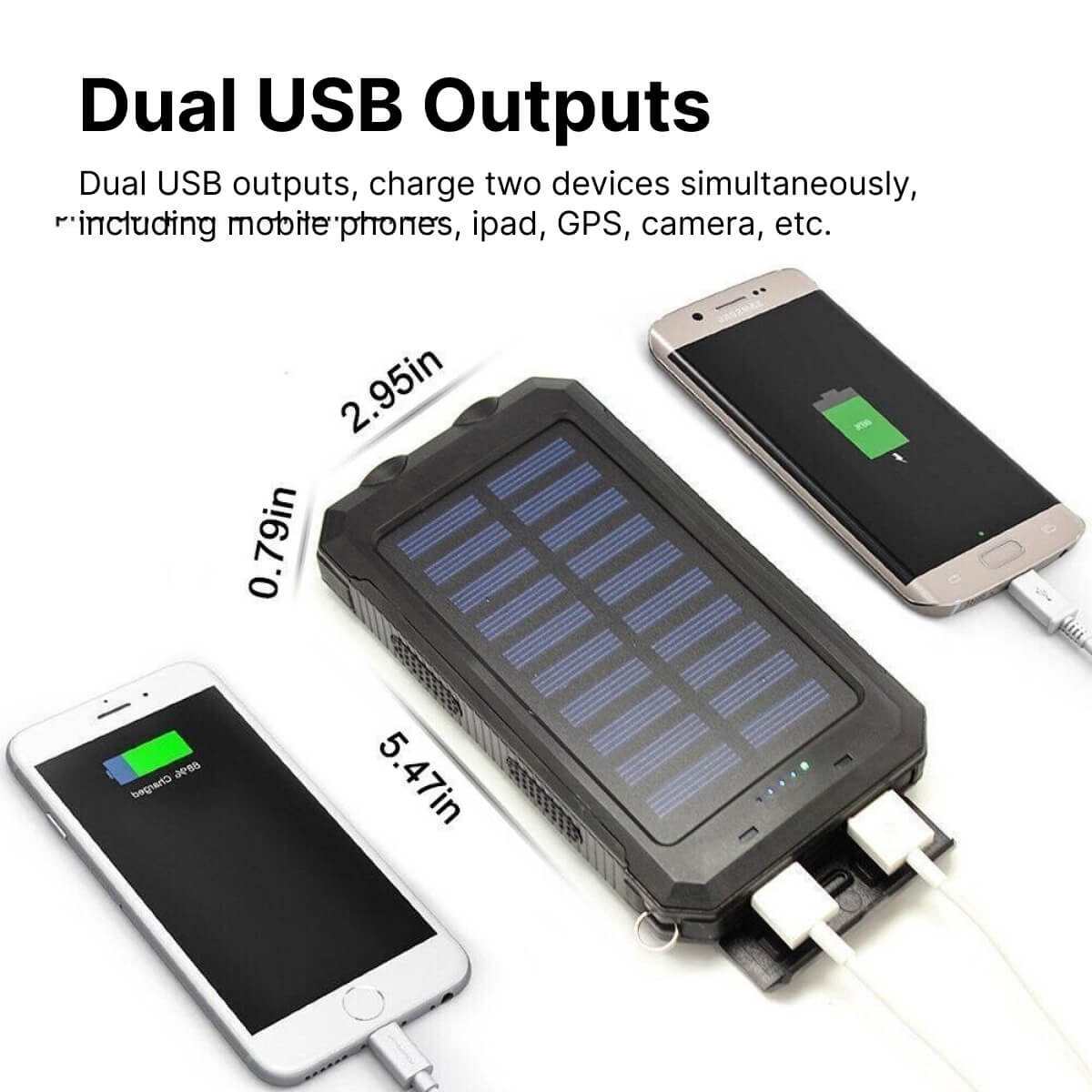 20000mAh Zonne-oplader Waterdichte Power Bank Extern