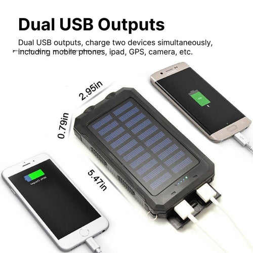 20000mAh Zonne-oplader Waterdichte Power Bank Extern