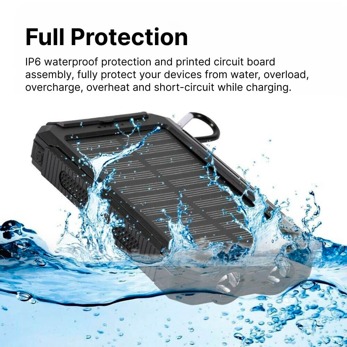 20000mAh Zonne-oplader Waterdichte Power Bank Extern