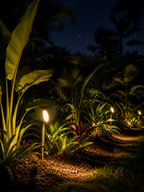 Lampe de jardin avec piquet et design inspiré des feuilles