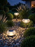 Lampe solaire de jardin avec diffuseur sphérique opaque