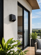 Applique murale solaire extérieure avec structure angulaire