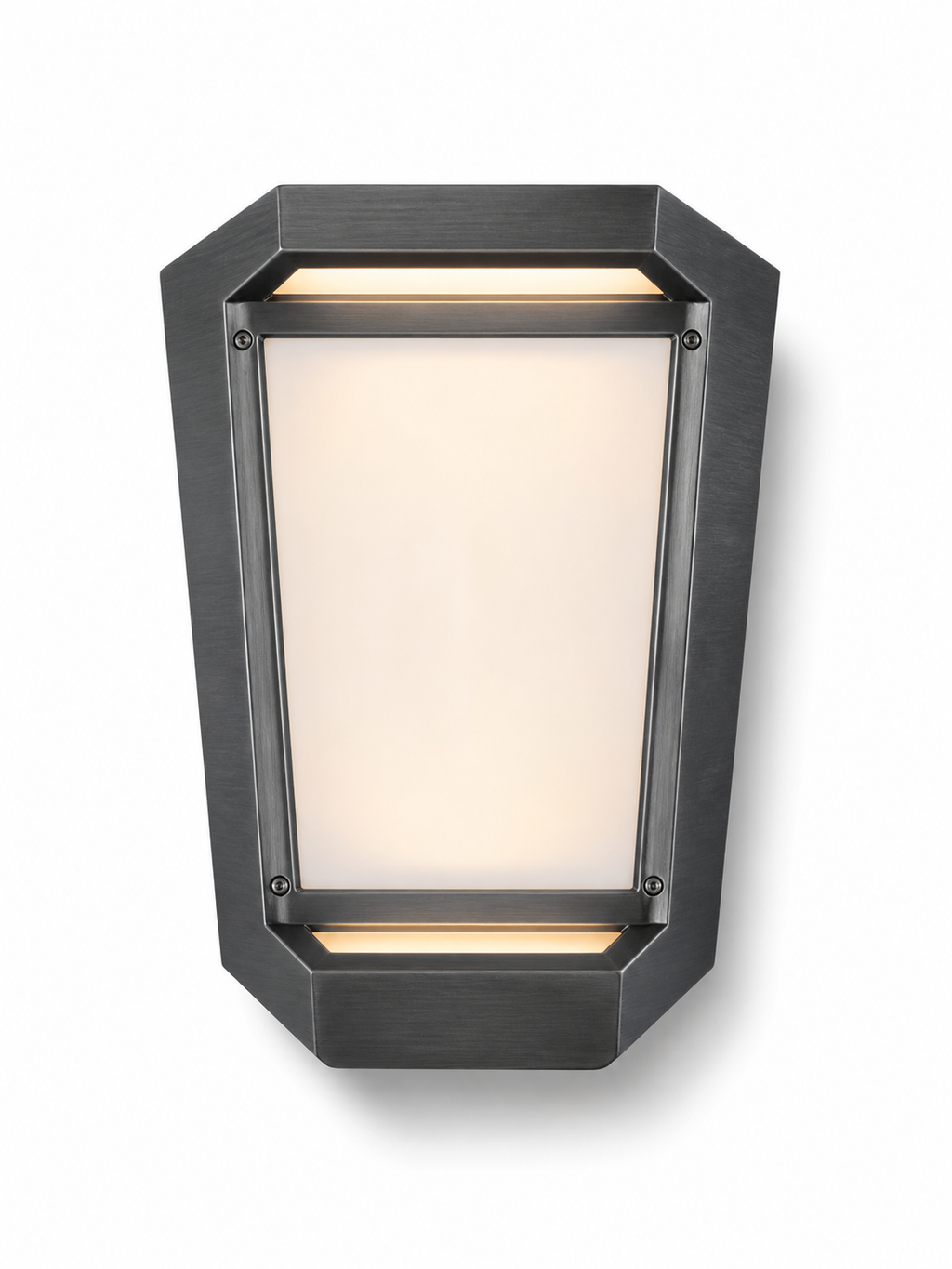 Lampada da Parete per Esterni con Struttura Geometrica in Metallo e Diffusore Opaco