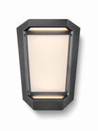 Applique murale extérieure avec structure géométrique en métal et diffuseur opaque