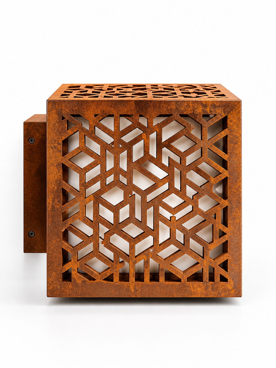 Lampada da Parete per Esterni con Schermo Geometrico Traforato in Metallo
