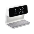Lampe de chevet | LED à intensité variable avec recharge sans fil et réveil numérique