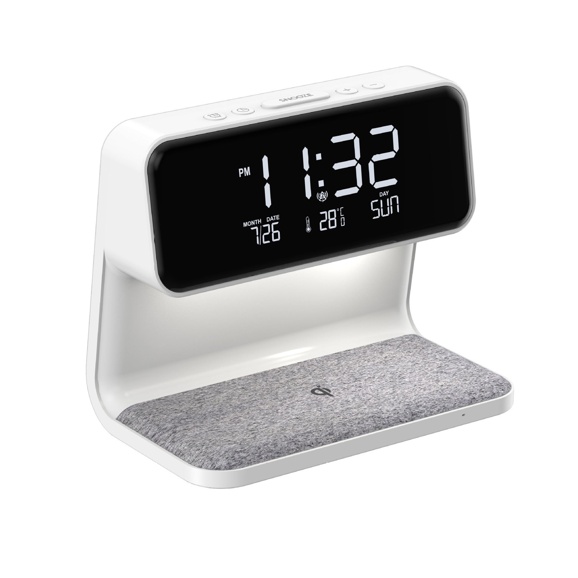 Lampada da Comodino | LED Dimmerabile con Ricarica Wireless e Sveglia Digitale