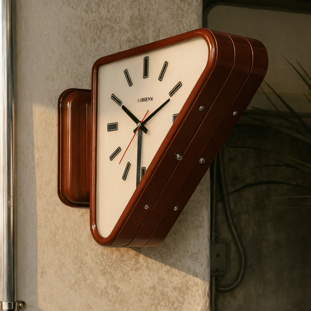 Aurelian Orologio da Parete | Design Moderno Doppio Triangolo in Metallo Grande