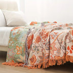 Borea Coperta Boho | 100% Cotone, Floreale Rustica