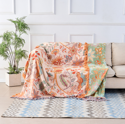 Borea Coperta Boho | 100% Cotone, Floreale Rustica