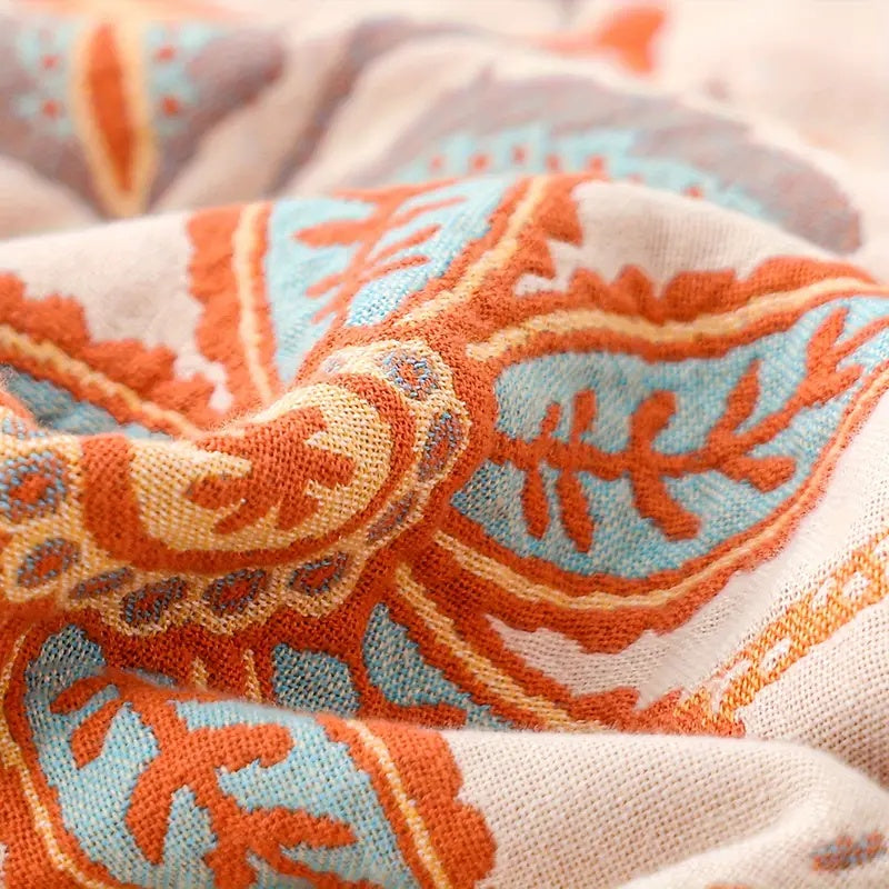 Borea Coperta Boho | 100% Cotone, Floreale Rustica