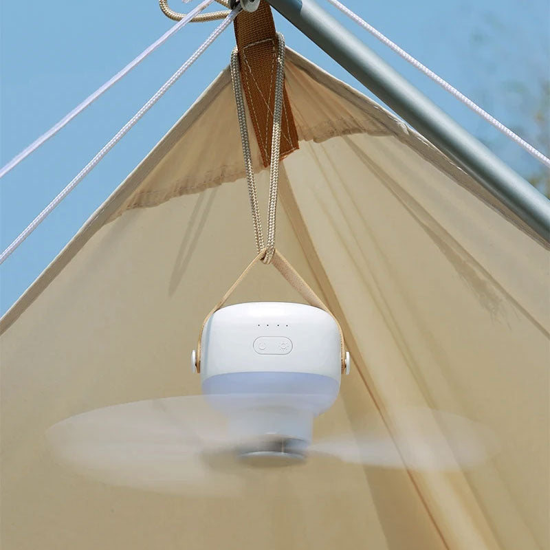 BreezeNova Ventilatore da Soffitto Portatile | 4 Velocità, LED Integrato