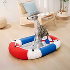 Cocoon Boat Bed | Cuscino Morbido per Cani e Gatti, Design Unico a Forma di Barca