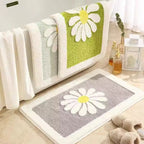 DaisyBloom Tappetino da Bagno | Antiscivolo, Design Floreale in Microfibra