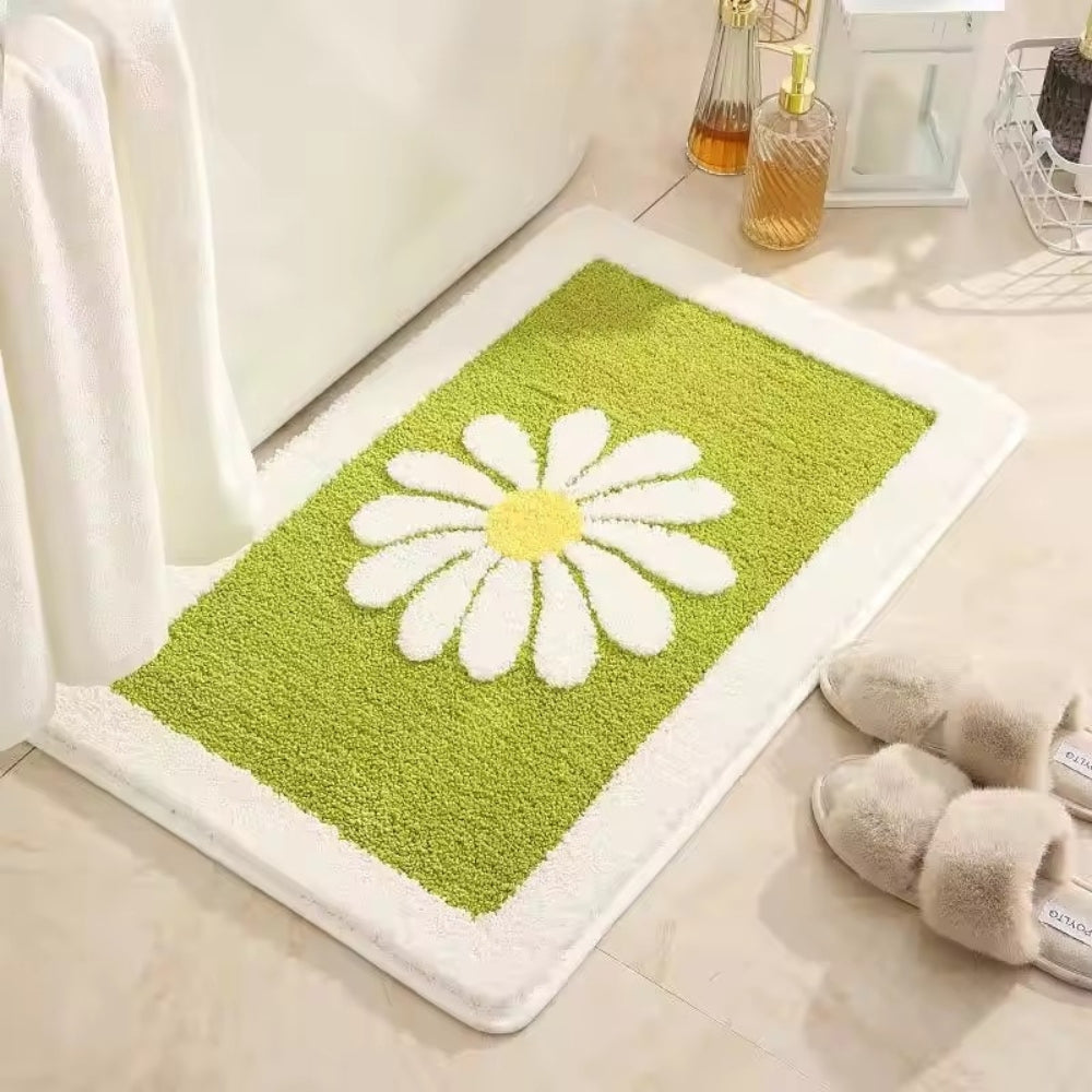 DaisyBloom Tappetino da Bagno | Antiscivolo, Design Floreale in Microfibra