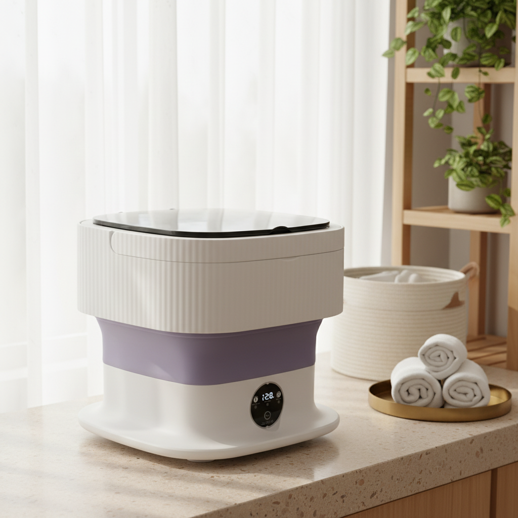 FOLDWASH Mini Lavatrice Portatile | Design Compatto e Pieghevole per Viaggi
