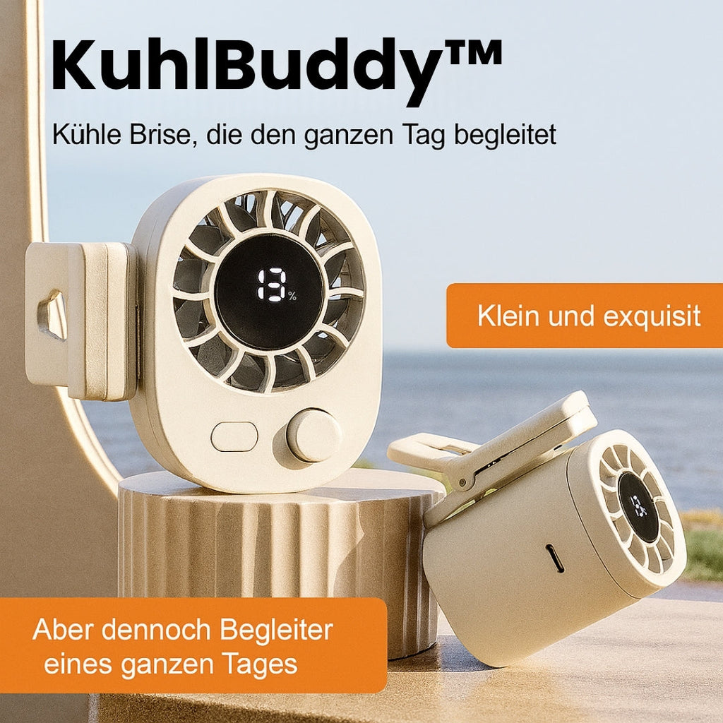 FrescoBuddy Mini Ventilatore Portatile | 100 Velocità, Ricarica USB-C, Rotazione 360°