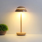 LumiEase Tischlampe | Skandinavisches Design, kabellos, Touch-Steuerung