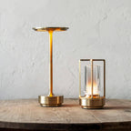 LumiGlow Tischlampe | Kabellos, dimmbare LED mit 3 Farben, elegantes Design