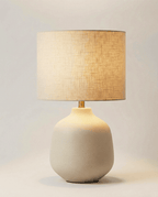 Matteo Lampe de table | Céramique ivoire, abat-jour en tissu