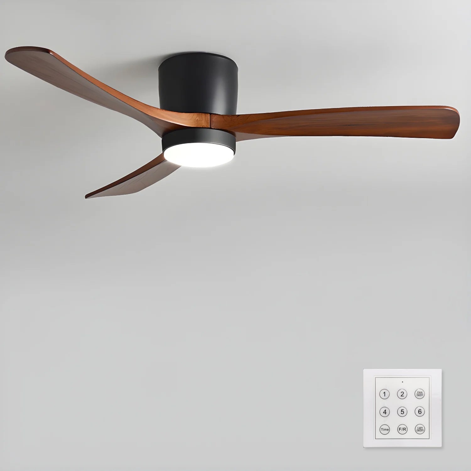 Noro Ventilateur de plafond | Bois de sycomore, LED, télécommande, 6 vitesses
