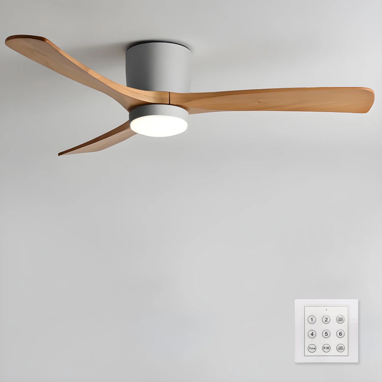 Noro Ventilateur de plafond | Bois de sycomore, LED, télécommande, 6 vitesses