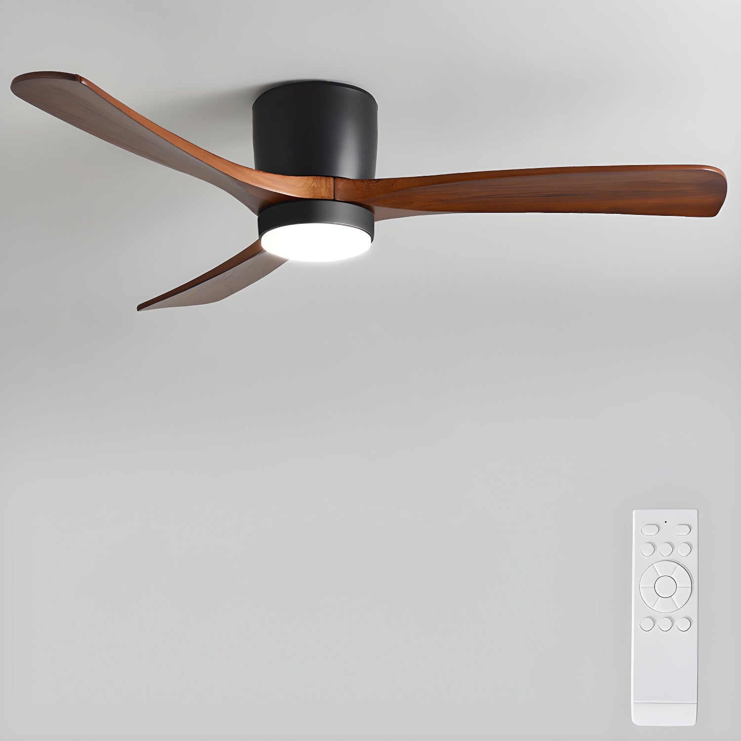 Noro Ventilateur de plafond | Bois de sycomore, LED, télécommande, 6 vitesses