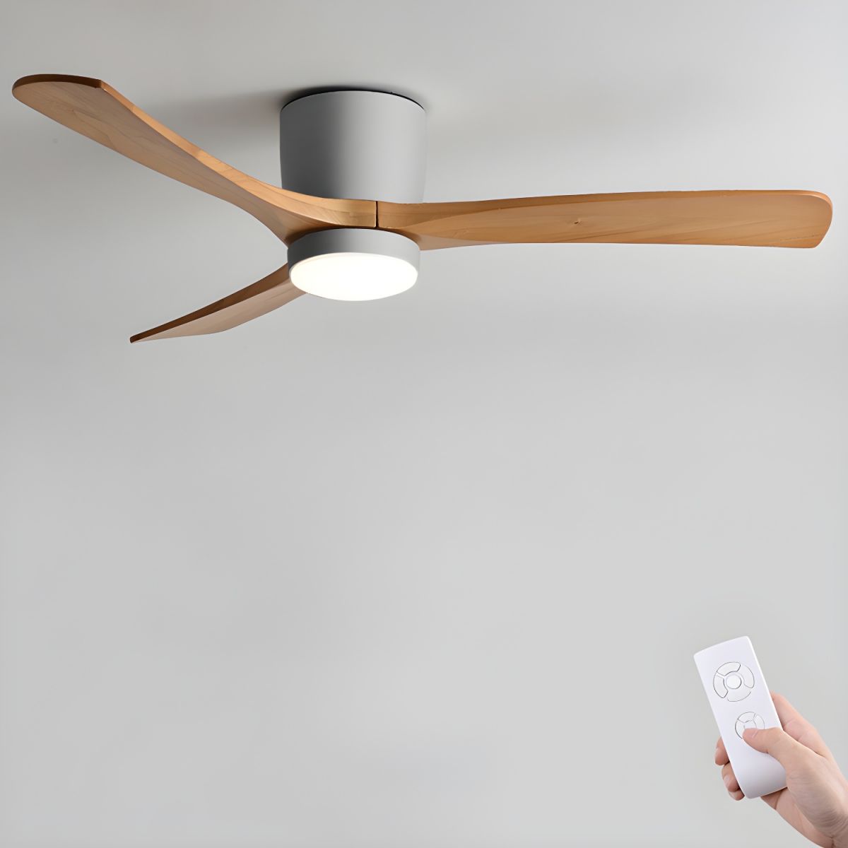 Noro Ventilateur de plafond | Bois de sycomore, LED, télécommande, 6 vitesses