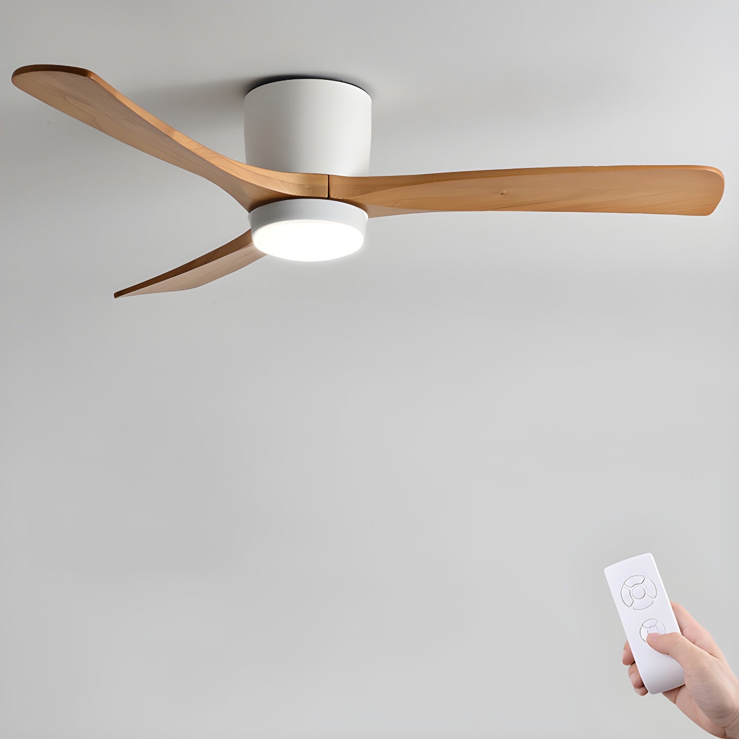 Noro Ventilateur de plafond | Bois de sycomore, LED, télécommande, 6 vitesses