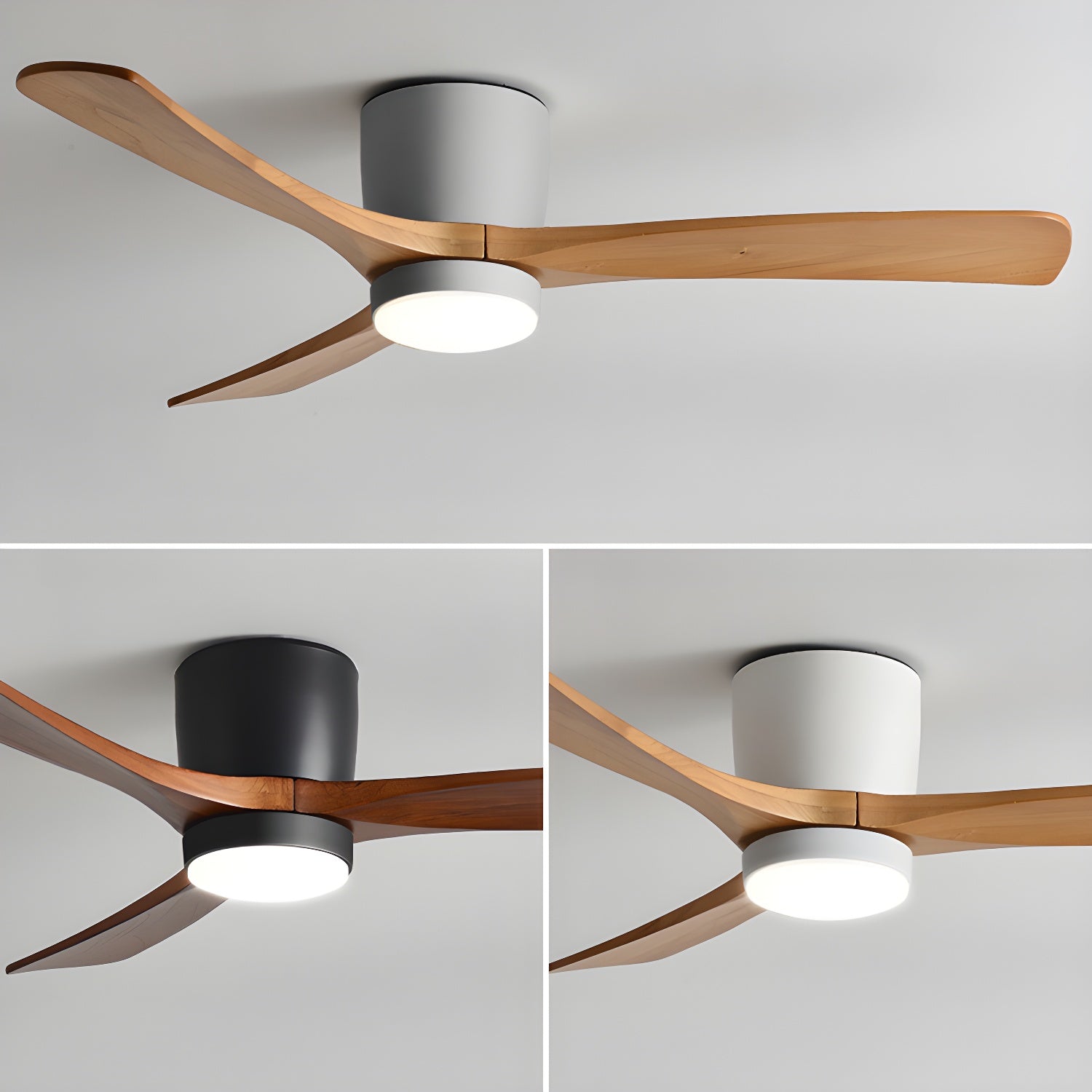 Noro Ventilateur de plafond | Bois de sycomore, LED, télécommande, 6 vitesses