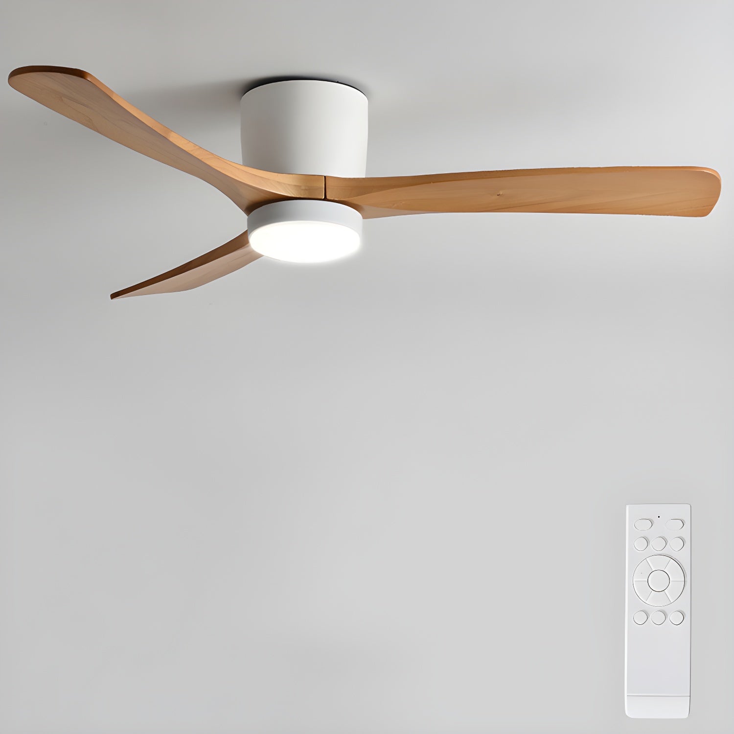 Noro Ventilateur de plafond | Bois de sycomore, LED, télécommande, 6 vitesses