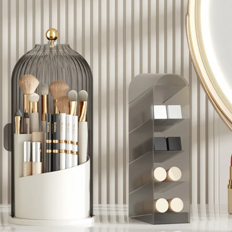 Oriana Make-up-Organizer | 360° drehbares Acryl, kompaktes Design