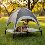 PawAir Cuccia per Cani da Esterno | Rialzata, Protezione UV, Tappetino Rinfrescante
