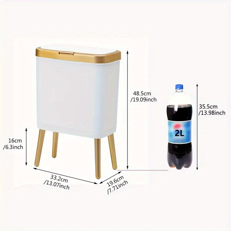 Pura Moderner Mülleimer | Geruchsabdichtung, 15 Liter, mit erhöhten Beinen