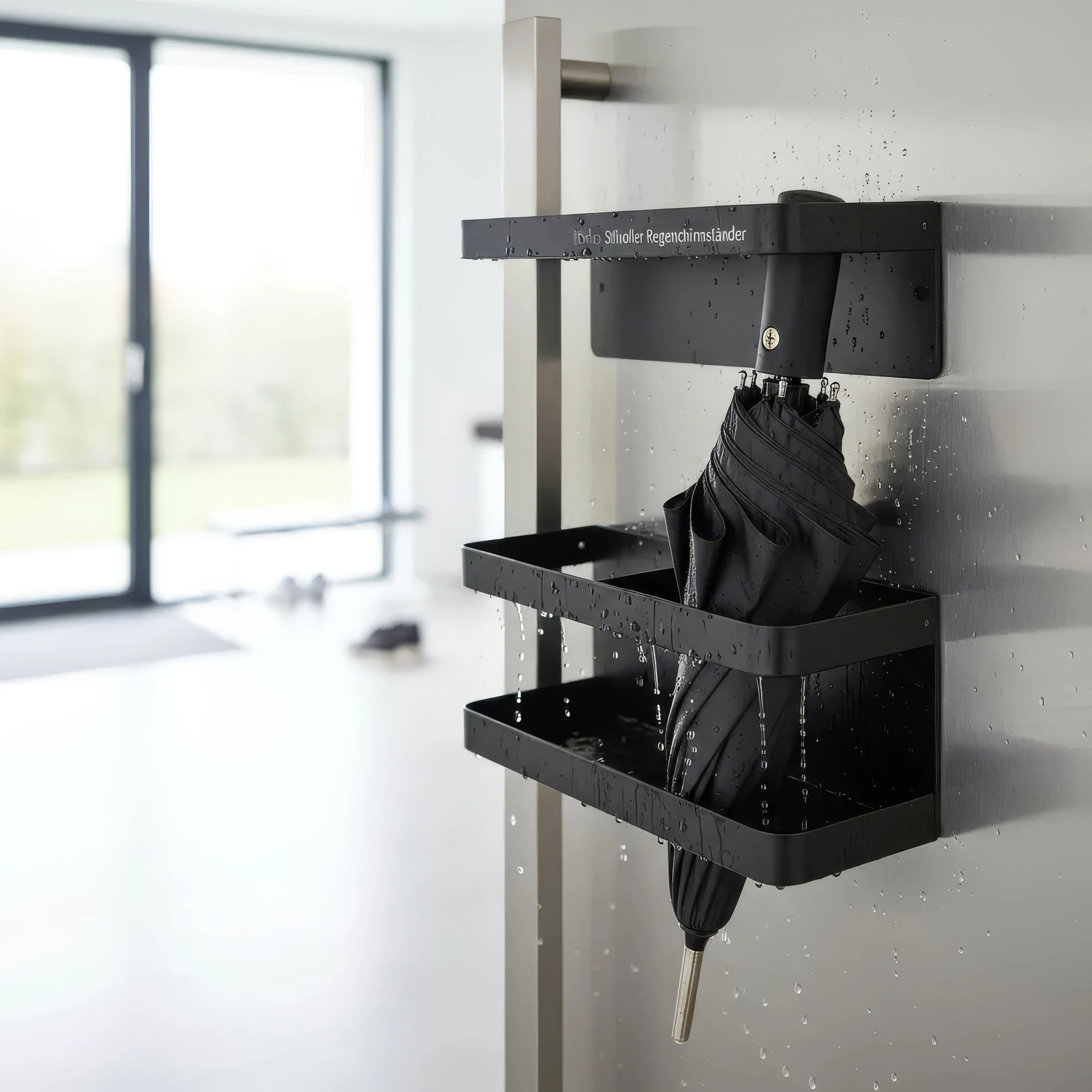 Robo Porte-parapluies élégant | Design minimaliste en fer noir