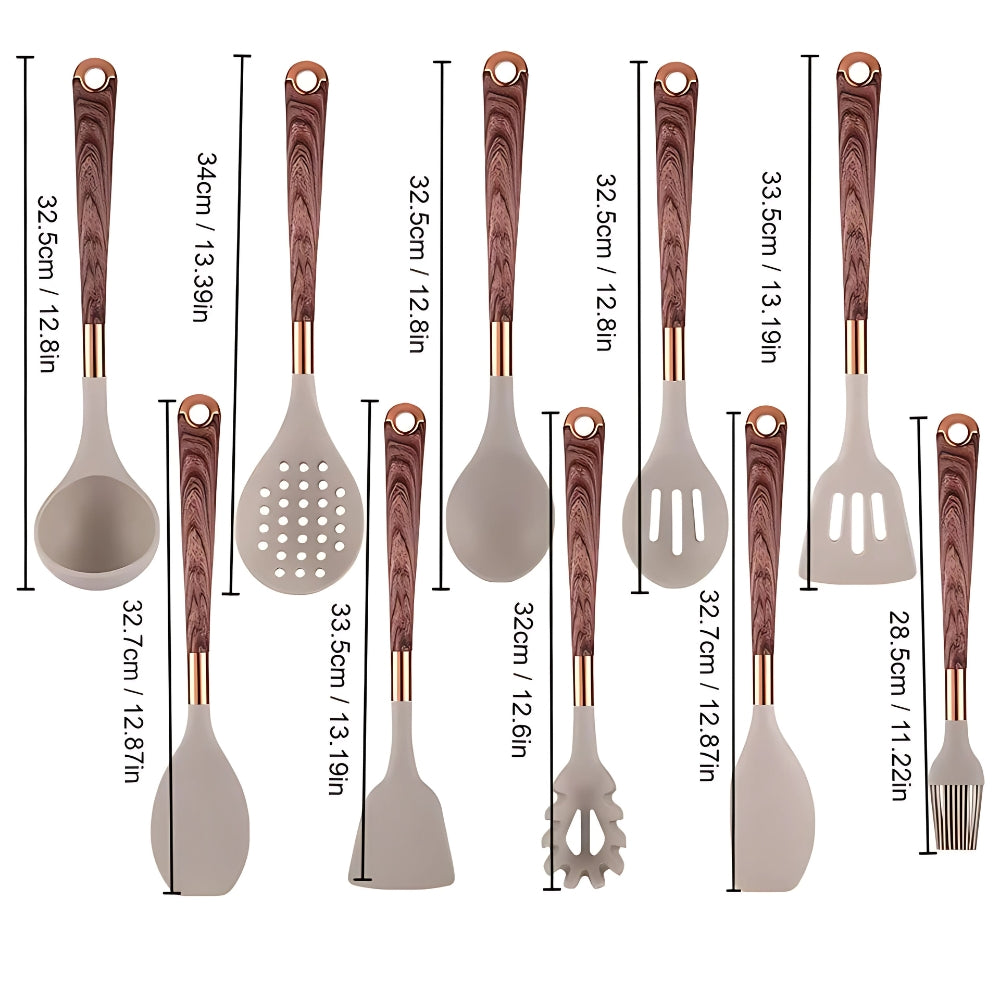 Silio Ensemble d’ustensiles de cuisine | Silicone résistant à la chaleur, 10 pièces