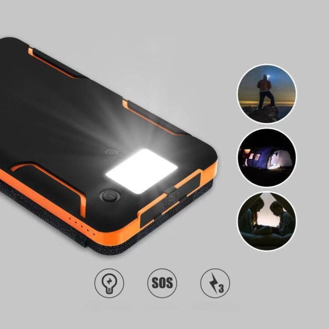 SolarBox Powerbank 20000mAh | Ricarica Rapida, Pannelli Solari Integrati