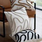 Housse de coussin Sole | Chenille douce à motif géométrique, 45x45 cm