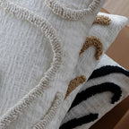 Housse de coussin Sole | Chenille douce à motif géométrique, 45x45 cm