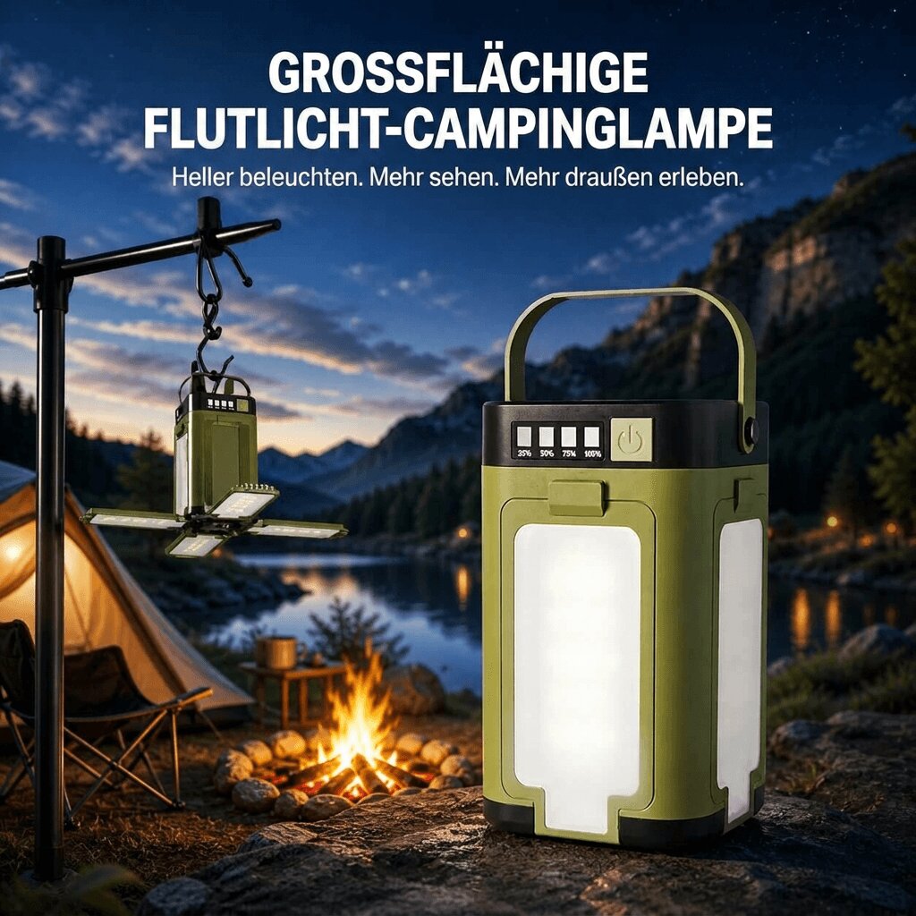 Solea Lampada Solare Pieghevole | LED Campeggio con Powerbank Integrata, 6 Modalità di Luce