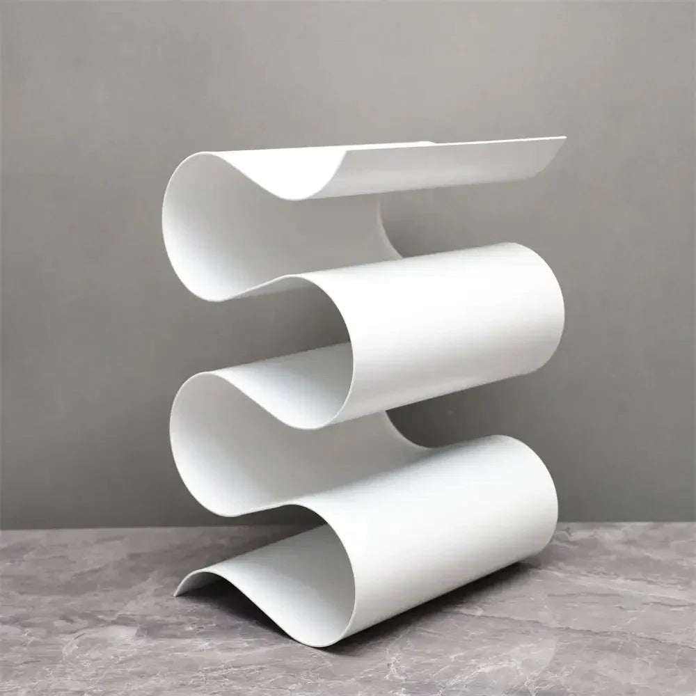 Soreli Porte-bouteilles sculptural | Métal ondulé pour table et plan de travail