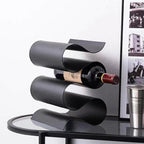 Soreli Porte-bouteilles sculptural | Métal ondulé pour table et plan de travail