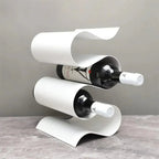 Soreli Porte-bouteilles sculptural | Métal ondulé pour table et plan de travail