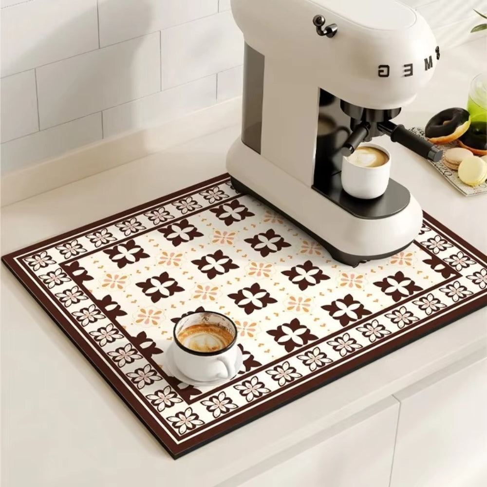 Talia Tapis à café | Absorbant, motif rétro façon carrelage