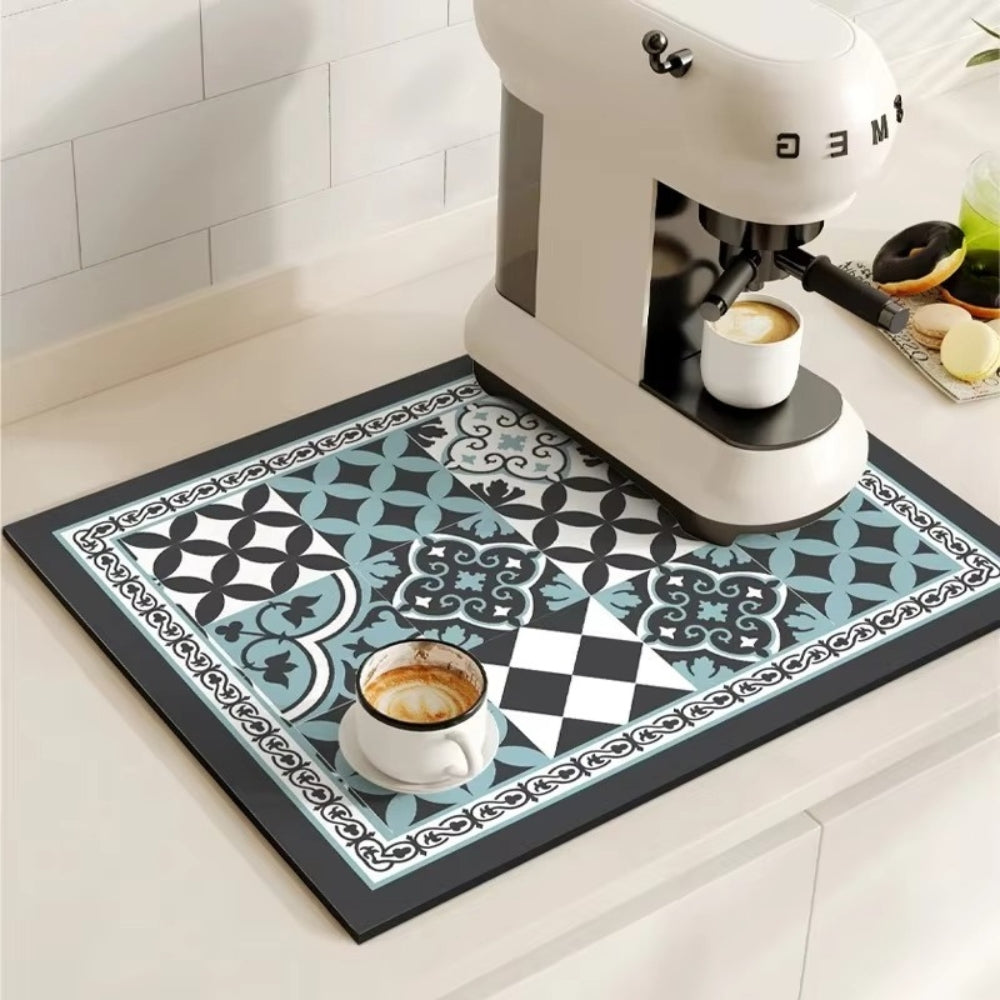 Talia Tapis à café | Absorbant, motif rétro façon carrelage