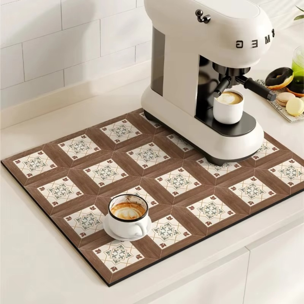 Talia Tapis à café | Absorbant, motif rétro façon carrelage